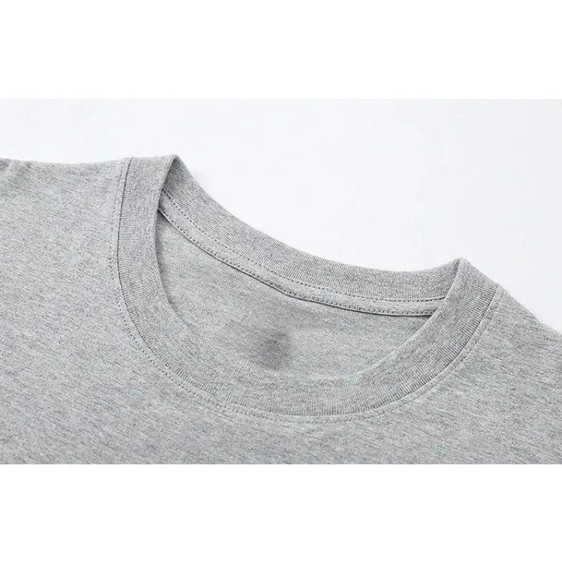 Unisex-Stil Sommer Herren 100 % Baumwolle Lässiges, locker sitzendes Rundhals Kurzarm Leichtes atmungsaktives T-Shirt Oberteil High Street