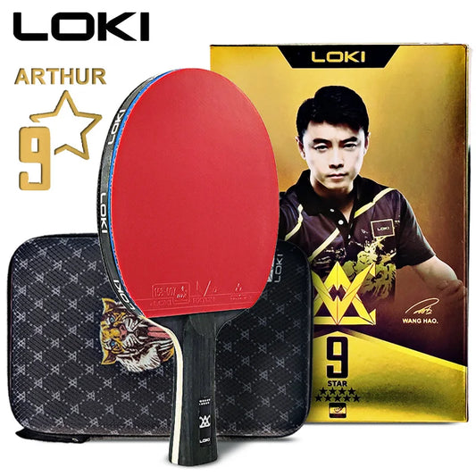 LOKI ARTHUR 9 Star Table Tennis Racket Carbon Offensive Lightweight Ping Pong Racket Paddle Bat with Sticky Rubber ITTF Approved - Shoppiline