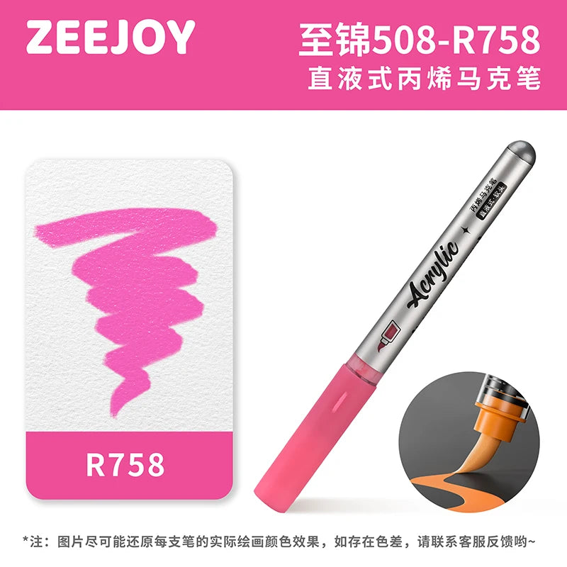 ZEEJOY 120/12/1 Colors Direct Liquid Acrylic Marker Pens Waterproof Pen Soft Brush Nib for Manga School Art Supplies Stationery