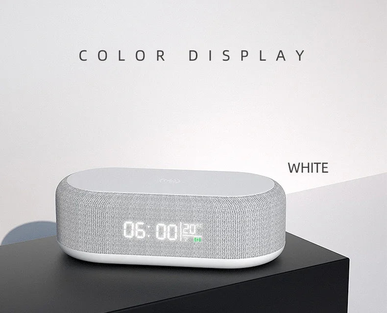 Alarm Clock Wireless Chargers Pad Phone Bedroom Lamp Night Light Desk Thermometer For iPhone 17 16 15 14 13 Fast Charging Dock - Shoppiline