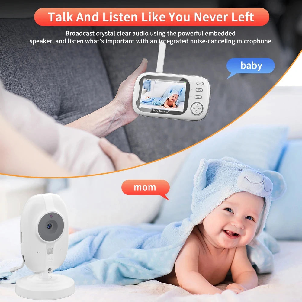 Cdycam New 3.5 inch Wireless Video Baby Monitor Night Vision Temperature Monitoring 2 Way Audio Talk Baby Nanny Security Camera - Shoppiline
