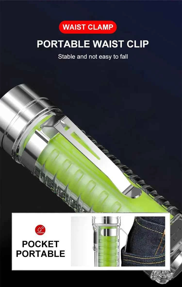 Multifunction Portable Torch Camping Lights USB C Rechargeable LED Flashlight LED MINI Keychain Light with Tail Magnet Uv Light