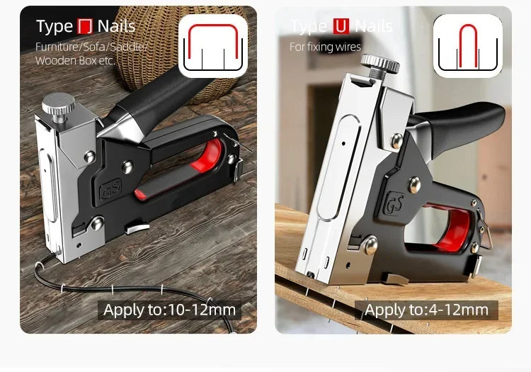 Manual Nailing Gun Light duty Home Use Code Nailing Gun Air Nail Woodworking Special Direct Staple Book Carpentry Tools U/T/N - Shoppiline