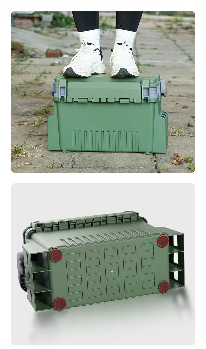 Large Fishing Tackle Box Multifunction Capacity Stand Rod Holder Cup Holder High Quality Plastic Egi Box Fishing Box - Shoppiline
