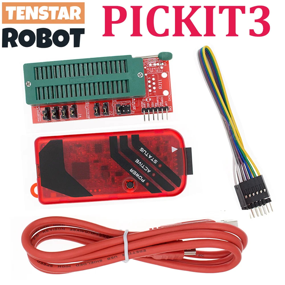TSTARDEV PICKIT3 PIC KIT3 PICKIT 3 Programmer Offline Programming PIC Microcontroller Chip Monopoly+PIC Programmer Adapter Seat - Shoppiline