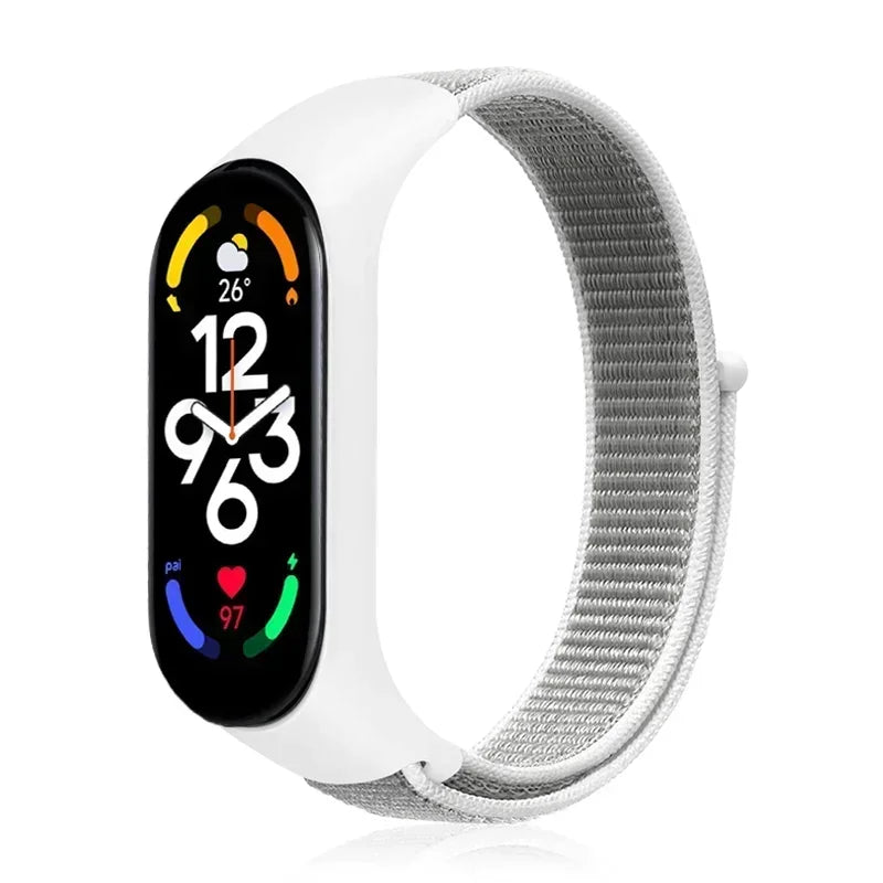 Nylon loop Mi band 4 5 6 Strap Replacement Soft Adjustable Wrist Watchband Pulsera correa For Xiaomi Mi band 3 4 5 6 7 Bracelet