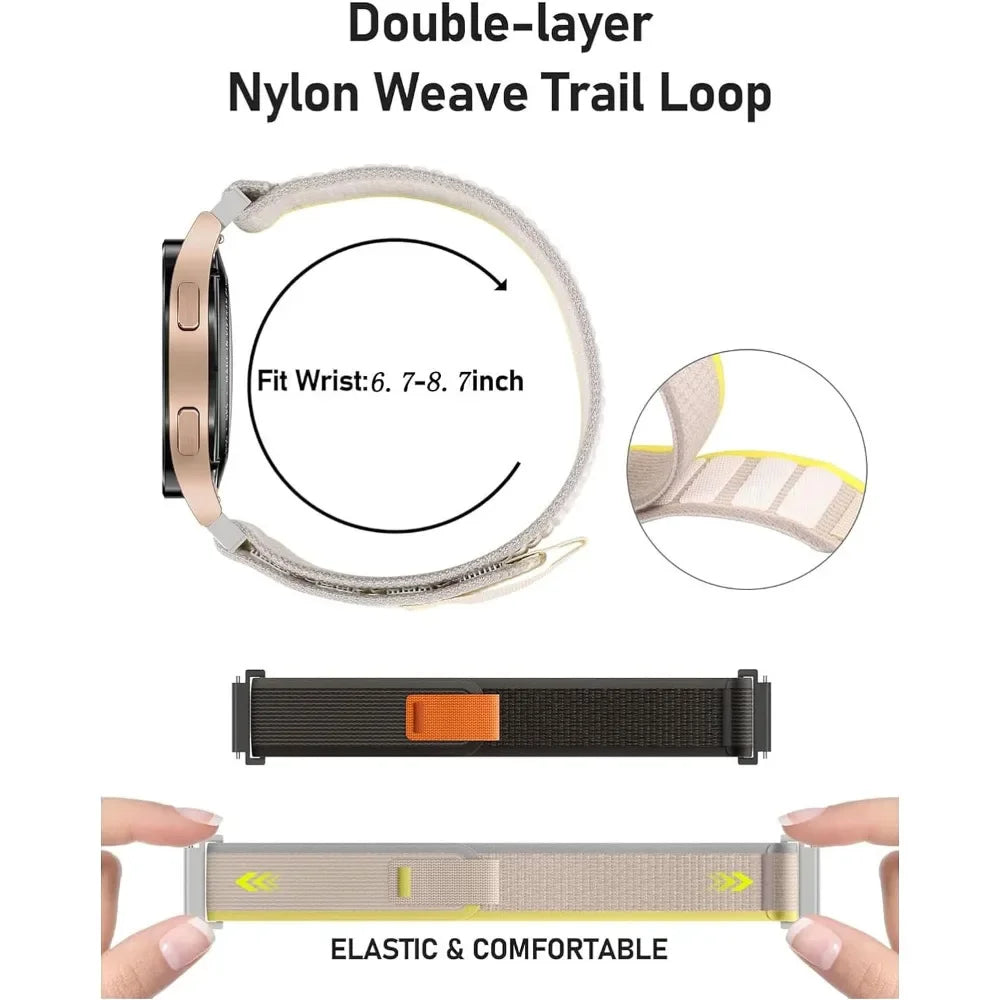 Nylonarmband für HaiWei Galaxy Watch 7 6 5 4 40mm 44mm Classic/Active/Gear S3 Frontier 20mm 22mm Sport Loop Armband Amazfit GTS 3 4