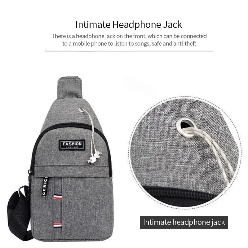 Men's Waterproof Chest Bag, Adjustable Shoulder Strap, Large Capacity, Outdoor Sports, Casual Fashion，water-resistant Fabric