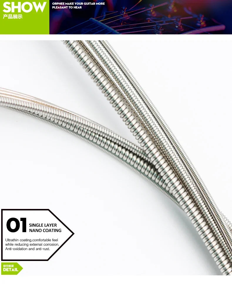 Orphee 1/5/10 Pcs Electric Guitar Strings Set RX Series Hexagonal Carbon Steel 6 String for Electric Guitar Accessories&Parts