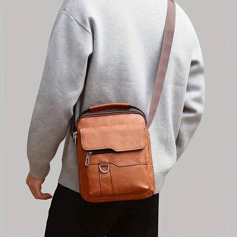 Neutraler Business-Schultertasche für Damen und Herren, geeignet für Geschäftsreisen, aus PU-Material