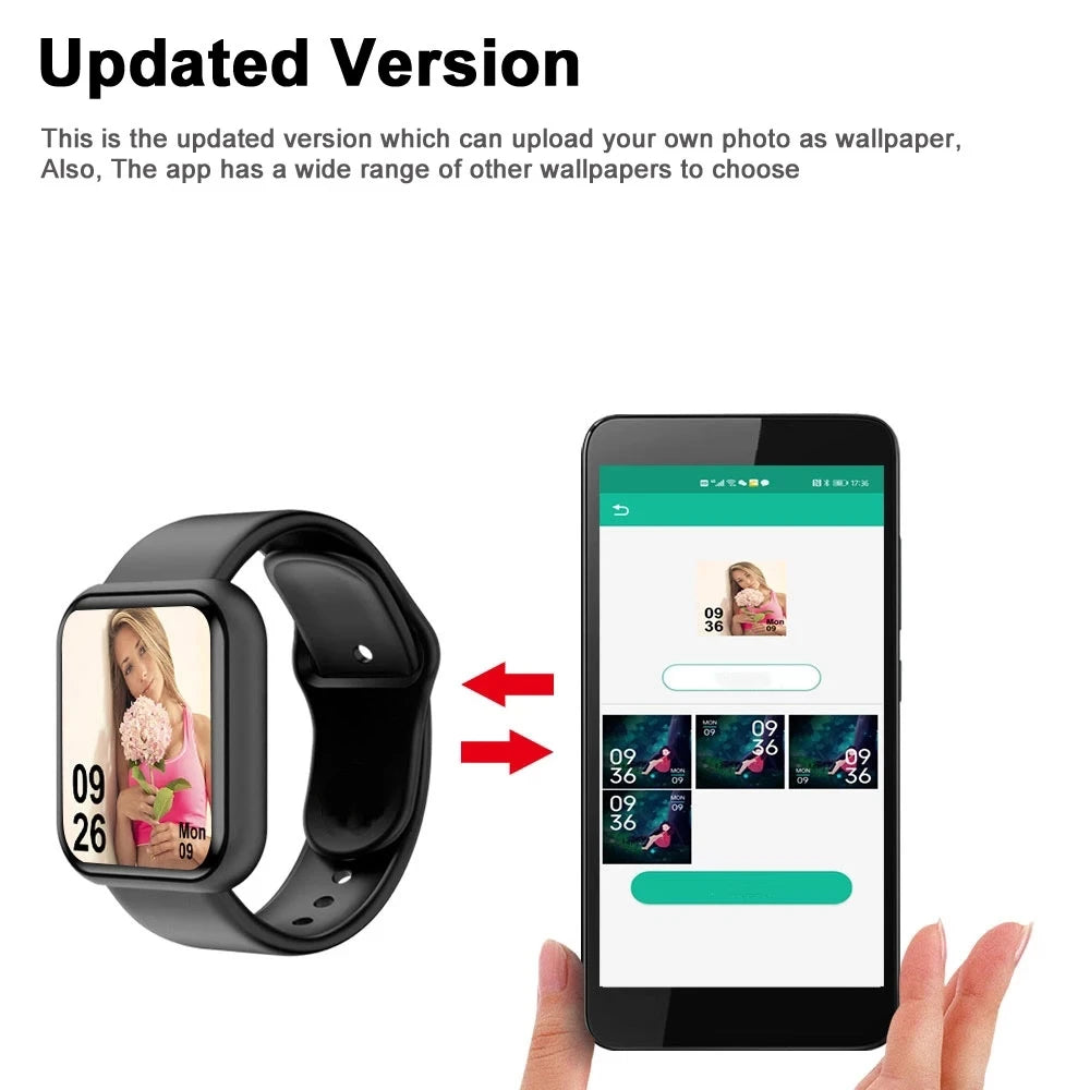 Sport-Smartwatch Für Herren Damen Uhren Fitness Herzfrequenzmesser Elektronische Smartwatch Kalorien-Musik-Player Y68 Armband Kinder