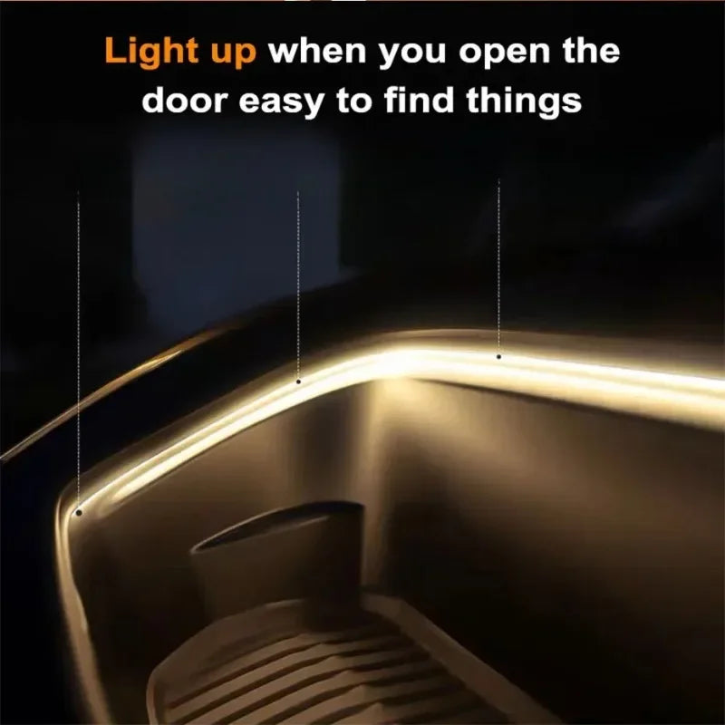 Car Trunk Led Light Strip 200cm/400cm Flexible PVC Decorative Light Strip Automatic Induction Atmosphere Lamp Universal for Suv