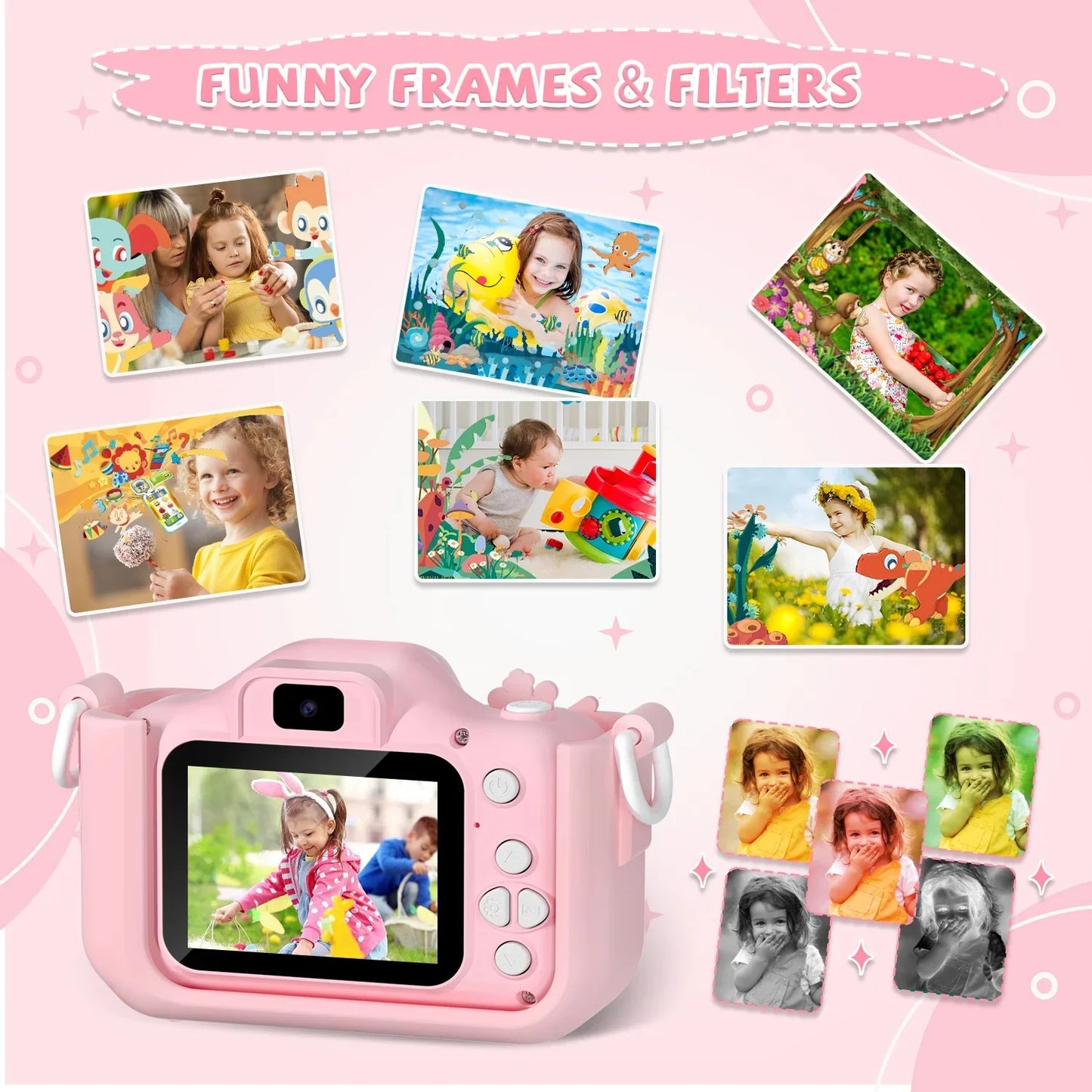 Christmas Children Camera HD 1080P Toddler Digital Video Camera 2.0inch Kids Camera with Silicone Cases Toys for Christmas Gifts - Shoppiline