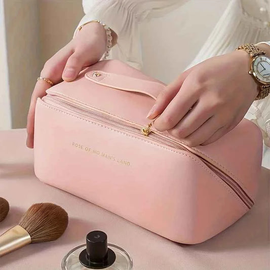 Women  Luxury Large Capacity Cosmetic  Bag Lady Box Travel Makeup Zipper Toiletries Organizer