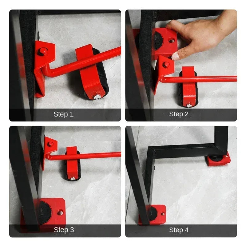 Heavy Duty Furniture Moving Kit - 5pc Roller Set for Effortless Lifting & Gliding