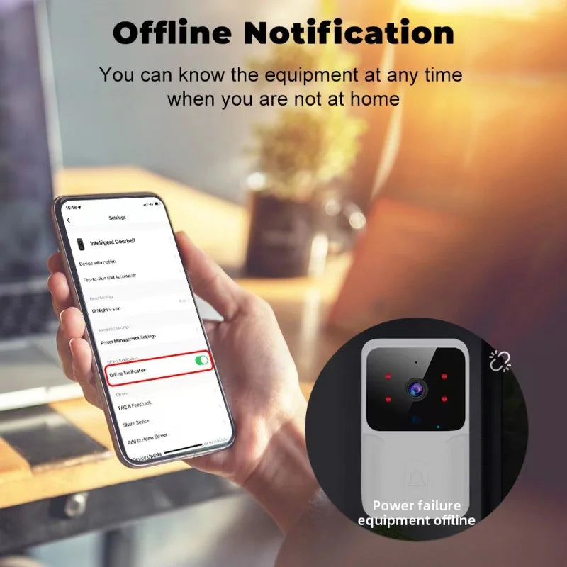 HD WiFi Video Doorbell Low Power Rechargeable Night Vision Smart Security Door Bell 1‑to‑1 Home Intercom - Shoppiline