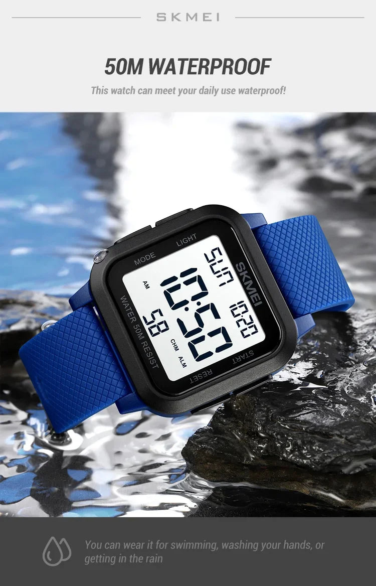 SKMEI 1894 Sport Electronic Watch for Men Shockproof Waterproof Countdown Mens Wristwatch Military Alarm Clock 1960 Reloj Hombre