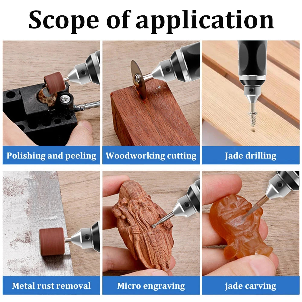 JANGKLIFE USB Cordless Rotary Tool Kit Woodworking Engraving Pen DIY Crafts Engraving Cordless Drill - Shoppiline
