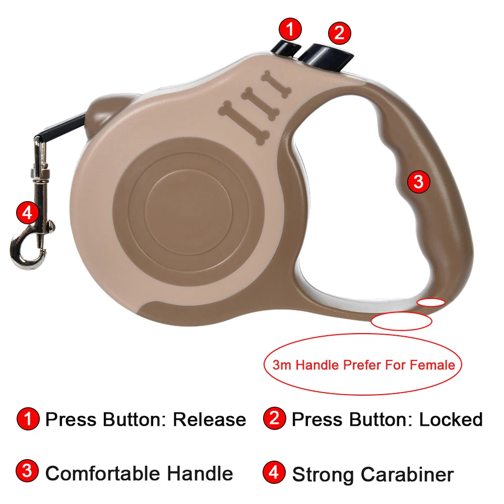 3m 5m Dog Leash Strong Nylon Puppy Lead For Small Medium Large Dogs Cats Automatic Retractable Durable Yorkshire Pet Supplies