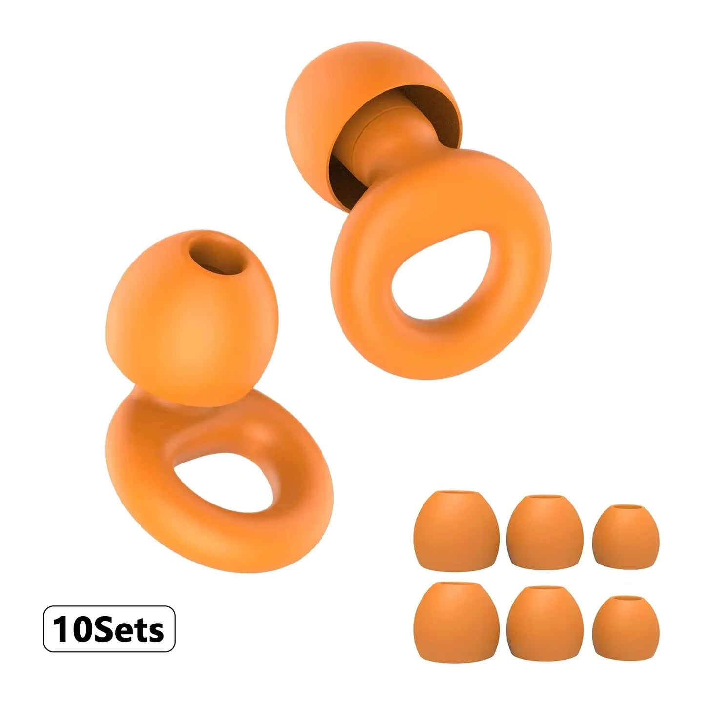 Plugs for Sleep,Swim, Work– Super Soft Silicone Ear Reusable Hearing Protection for Noise Reduction 8 Ear Tips in XS/S/M/L