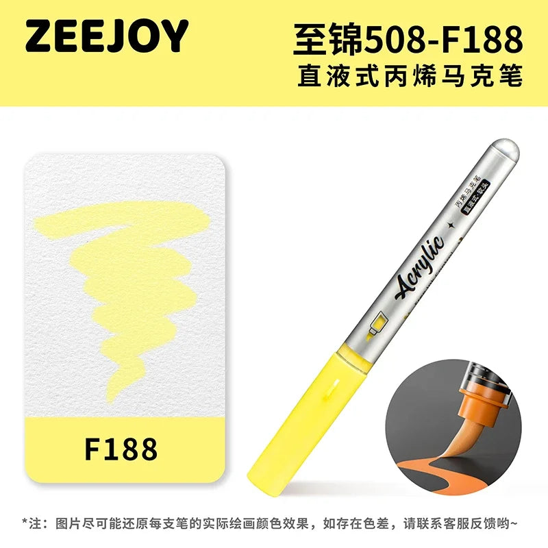 ZEEJOY 120/12/1 Colors Direct Liquid Acrylic Marker Pens Waterproof Pen Soft Brush Nib for Manga School Art Supplies Stationery