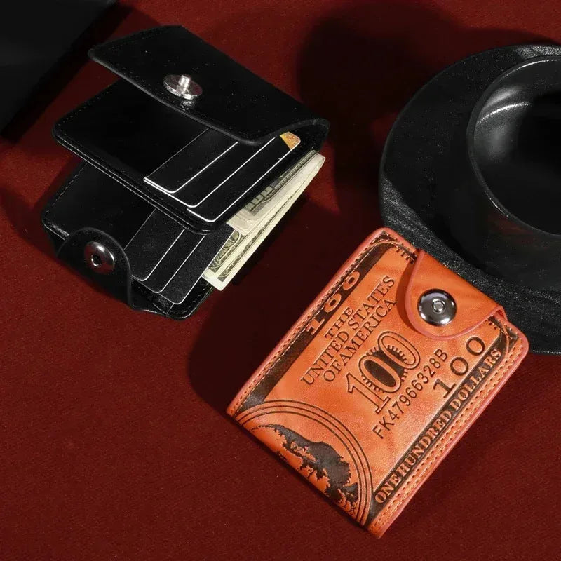 New Men's Trendy Leather Wallet with USD Print Multiple Card Holders High Capacity
