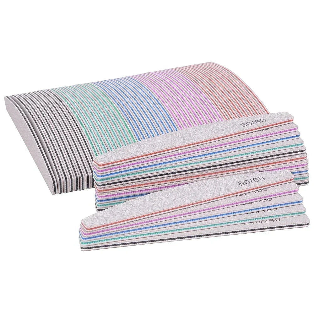 5/10Pcs Professional Nail File 150/180 Sandpaper Strong Thick Nail Files Sanding Half Moon Lime nail accessories and Tools