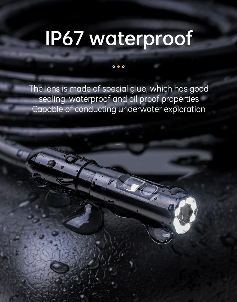 KERUI Industrial Endoscope Camera 4.3inch IPS Screen Dual Lens HD IP67 Waterproof Light Inspection Borescope For Pipe Car Repair - Shoppiline