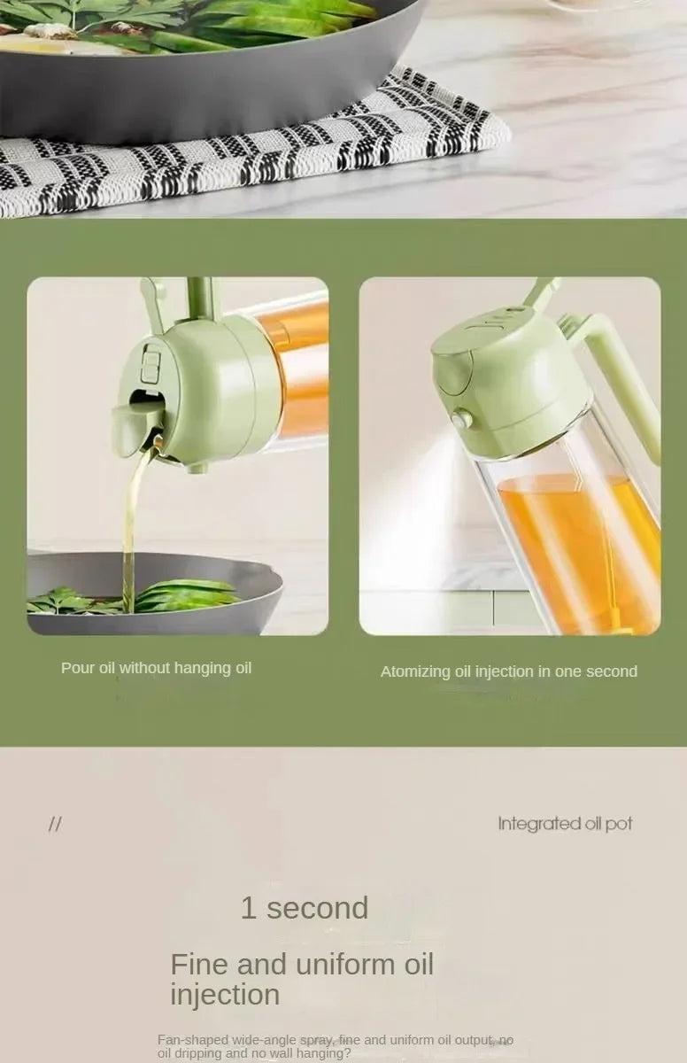 Pour and Spray Oil Dispenser Bottle – High Capacity Kitchen Fryer for Olive Oil
