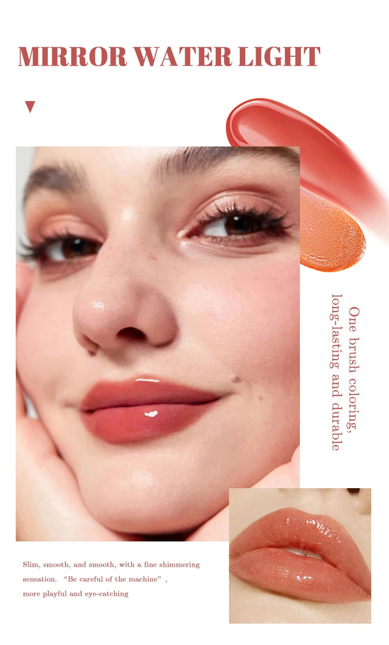 6pcs/set Small bottle Hydrating Jelly Lip Oil long-lasting Moisturizing  smooth shimmering Lip Hydrating Liquid