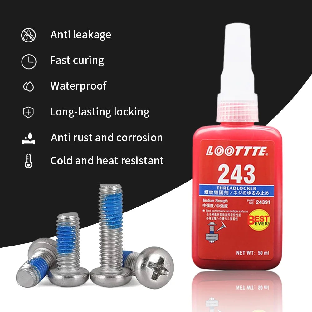 1/2/3pcs Threadlocker Screw Glue Quickly Cured Thread Locking Agent Anaerobic Adhesive Corrosion-Resistant Anti-Loosening Glue