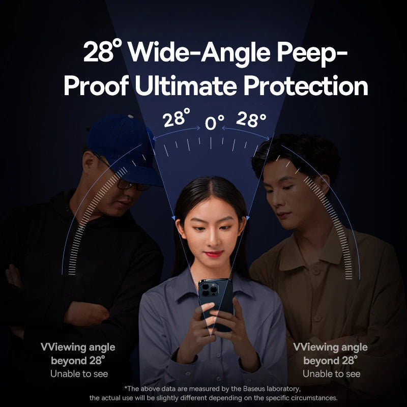 Baseus 0.4mm Corning Tempered Glass for iPhone 17 16 15 14 13 Pro Max Plus Screen Protector Anti-Peeping Auto Installation Film - Shoppiline