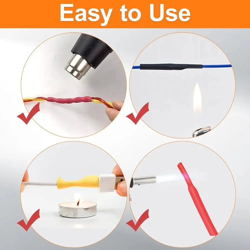 580PCS 2: 1 Cable Shrink Tube Kit Heat Assorted Pack Thermoretractile Insulation Sleeving Cable Wire Shrink Wrapping for DIY