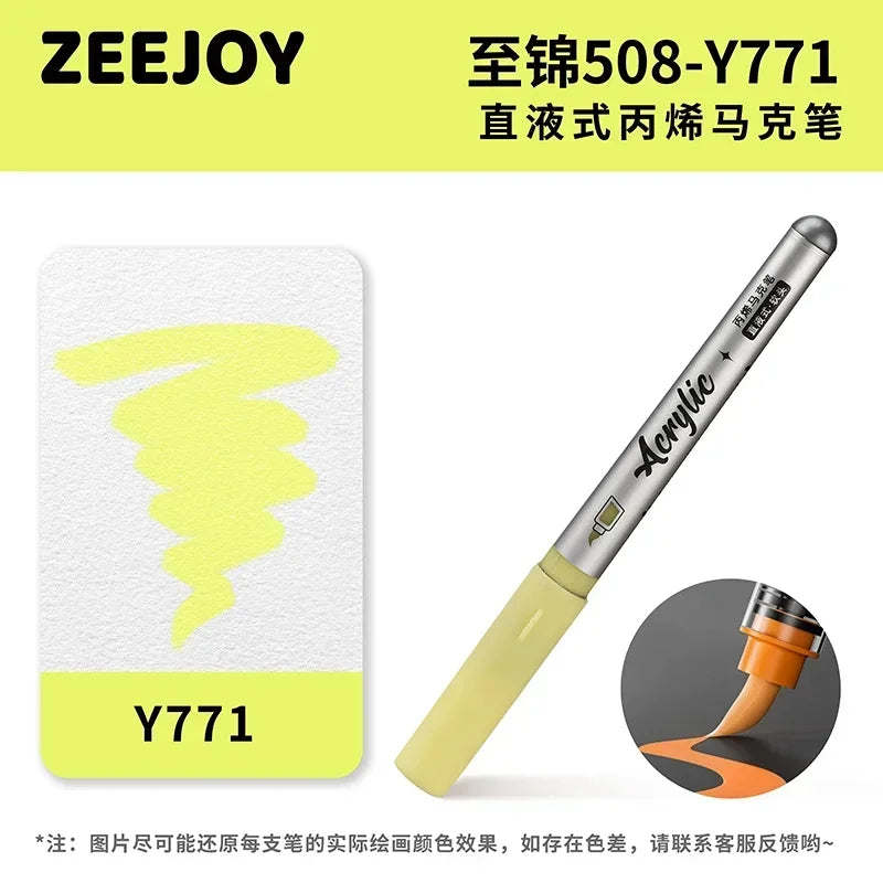 ZEEJOY 120/12/1 Colors Direct Liquid Acrylic Marker Pens Waterproof Pen Soft Brush Nib for Manga School Art Supplies Stationery
