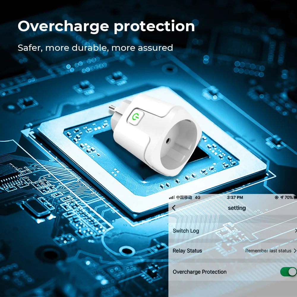 Tuya Wifi Smart Socket EU Plug 16/20A Power Monitor Remote Control SmartLife APP Works with Alexa Yandex Alice Google Assistant