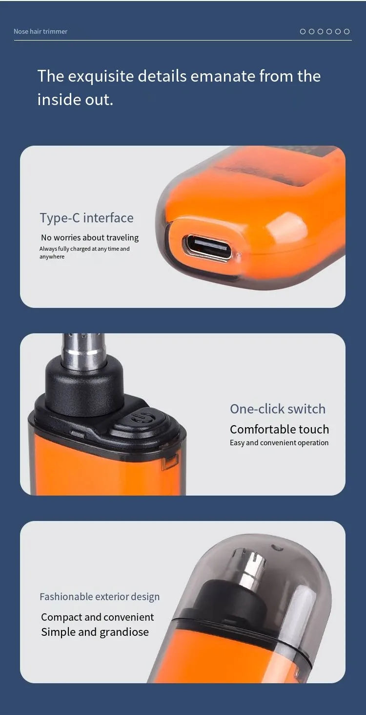 Nose Hair Trimmer Portable Trimmer for Nose Mini Nose and Ear Hair Trimmer Portable Nose Trimmer Rechargeable Trimmer for Man - Shoppiline