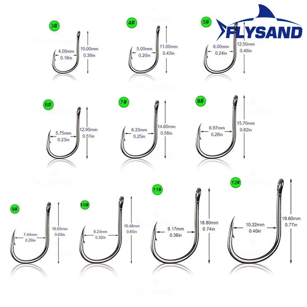 FLYSAND 100pcs/500pcs High Carbon Steel Fishing hooks Mixed Size Barbed jig hook Carp Fishing Jig Head Fly fishing Accessories