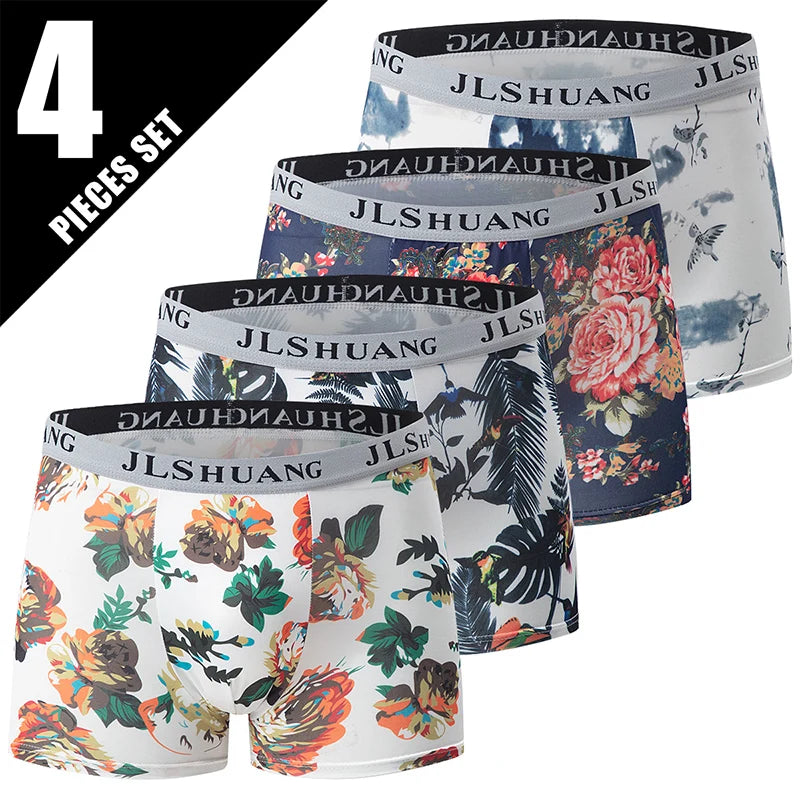 Ensemble de 4/10 boxers pour hommes, décontractés et à la mode, shorts de sport élastiques pour jeunes grandes tailles et cyclistes.