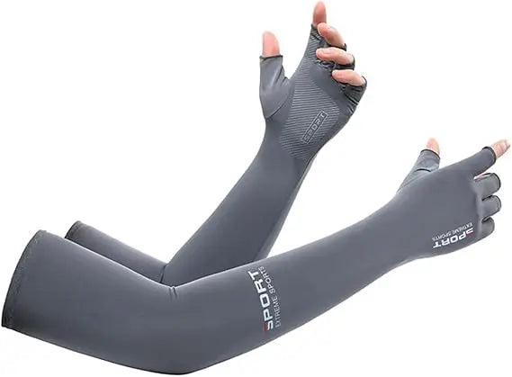 Summer Anti-UV Cooling ‌Ice Silk Arm Sleeves Breathable Stretchy Cover UV Protection Sun Sleeves for Cycling Running Sports