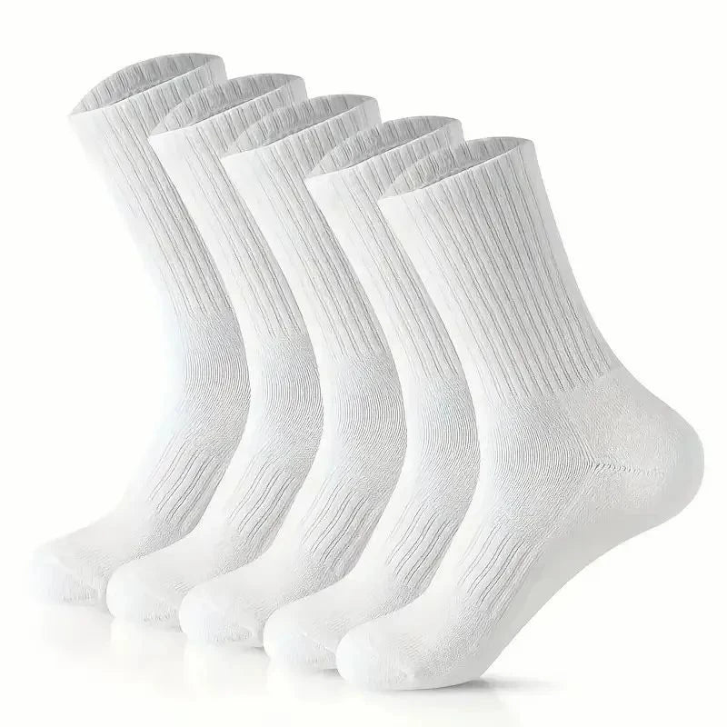 5/10Pairs Neutral Round Neck Socks Spring Summer Sweat Absorbing Breathable Comfortable All-Season Sports Men's High Classic