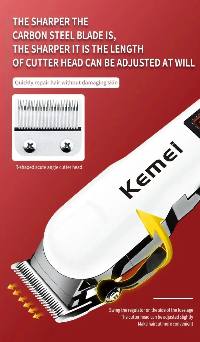 Kemei Hair Clipper Km-809A Km-2299 Km-2024 UBS Rechargeable Cordless Beard Trimmer Powerful Electric Hair Clippers for Men