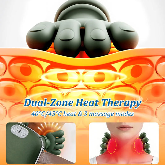 Bionic Neck Shoulder Massager Multifunctional 3-Level Cervical Massage Electric Heating Kneading Muscles Massage  Neck Waist Leg