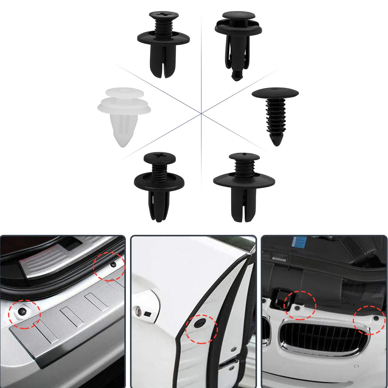 Auto Fastener Clip Mixed Car Body Push Retainer Pin Rivet Bumper Door Trim Panel Fastener Kit Car Clip 100/50 Box /Bag packaging