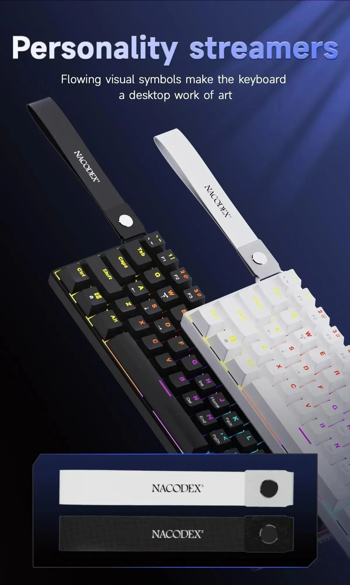 AJAZZ NK61 Wired Mechanical Keyboard 61 Keys 60% Compact  Hot Swappable Red Switch RGB Backlit Portable for Gaming Laptop Gamer