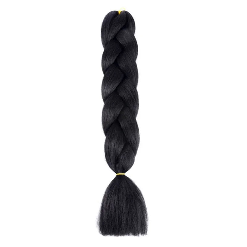 Extensions de cheveux synthétiques de 24 pouces, texture lisse Yaki, pour tresses Jumbo, boîte longue, pour femmes, Dreadlocks