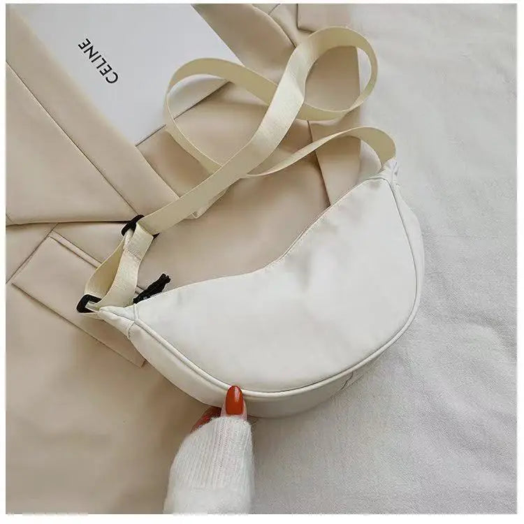 New Simple and Casual Solid Color Nylon Large Capacity Women's Dumpling Bag Shouldercrossbody bag shoulder bag large capaci Bag