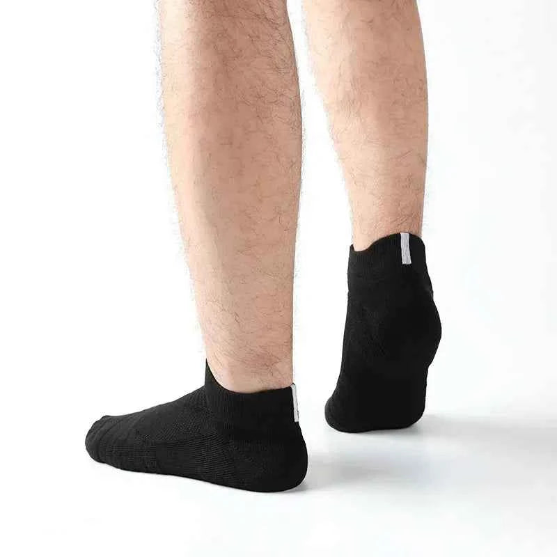 3 Pairs Breathable Mesh Athletic Terry Socks Cushioned Moisture-managing and Durable Reduces Foot for Running Hiking & Sports