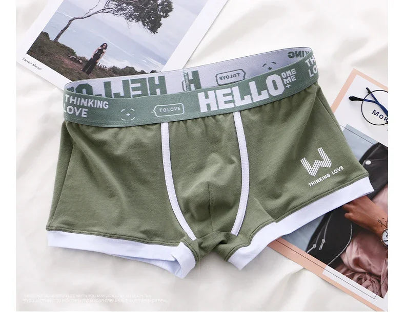 1 caleçon pour homme en coton, sous-vêtement 3 couleurs L XL 2XL 3XL, ceinture douce à lettres respirante, souple, mode sport