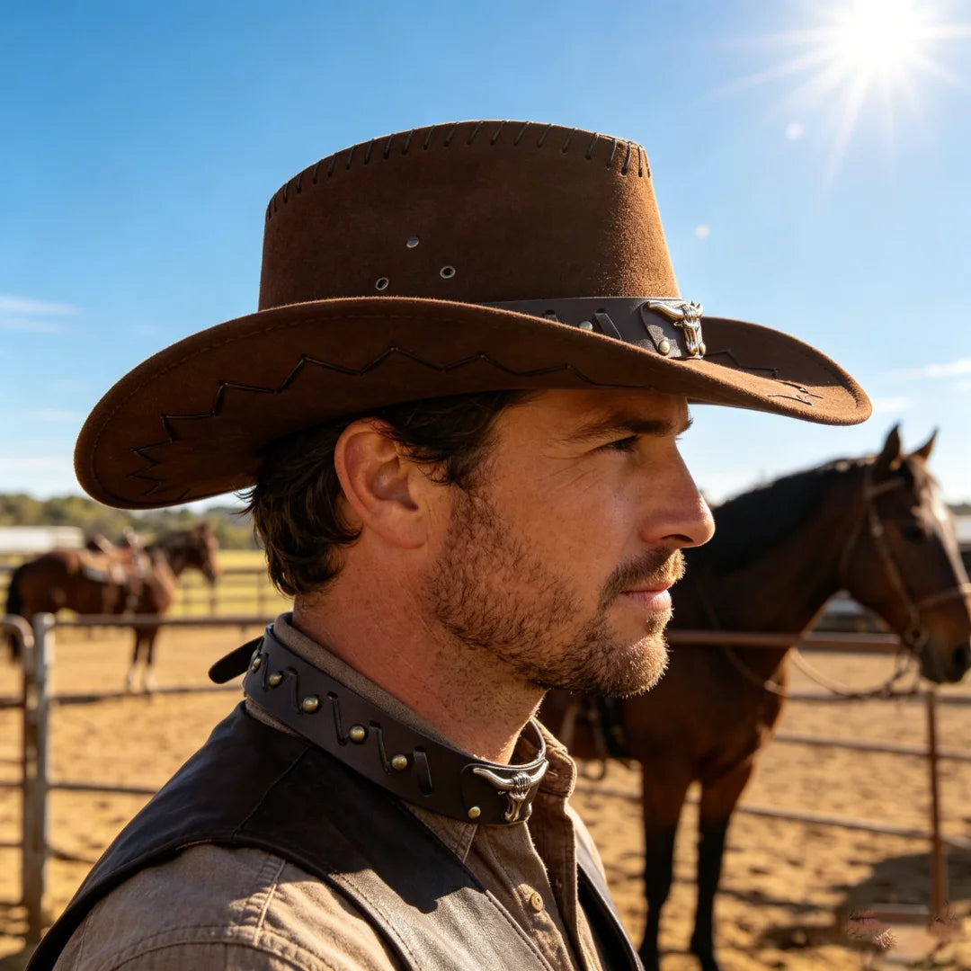 Artificial Suede Western Cowboy Hats Vintage Big-edge Gentleman Cowgirl Jazz Hat Holidays Party Cosplay Ha