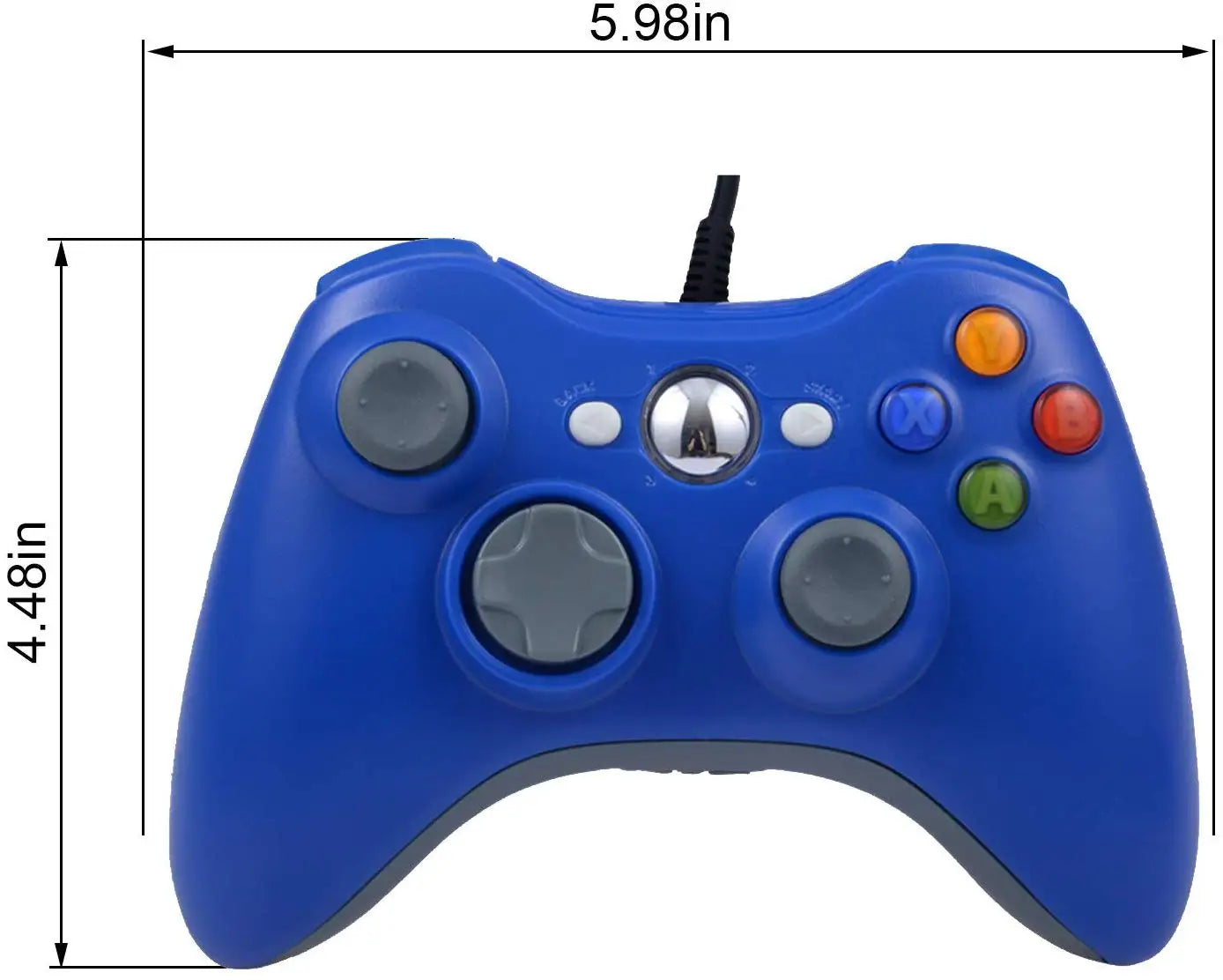 Wired Game Controller for Xbox 360 with Dual-Vibration,Compatible with Xbox 360/360 Slim&PC Windows 7,8,10,11